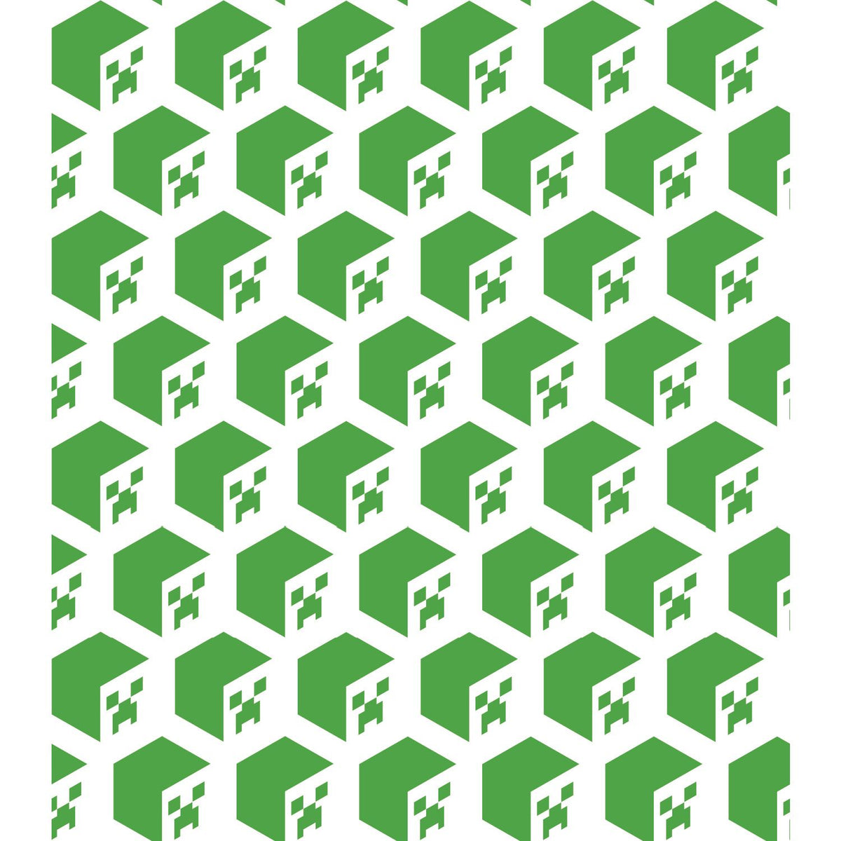 Minecraft Creeper Face Green Peel & Stick Wallpaper