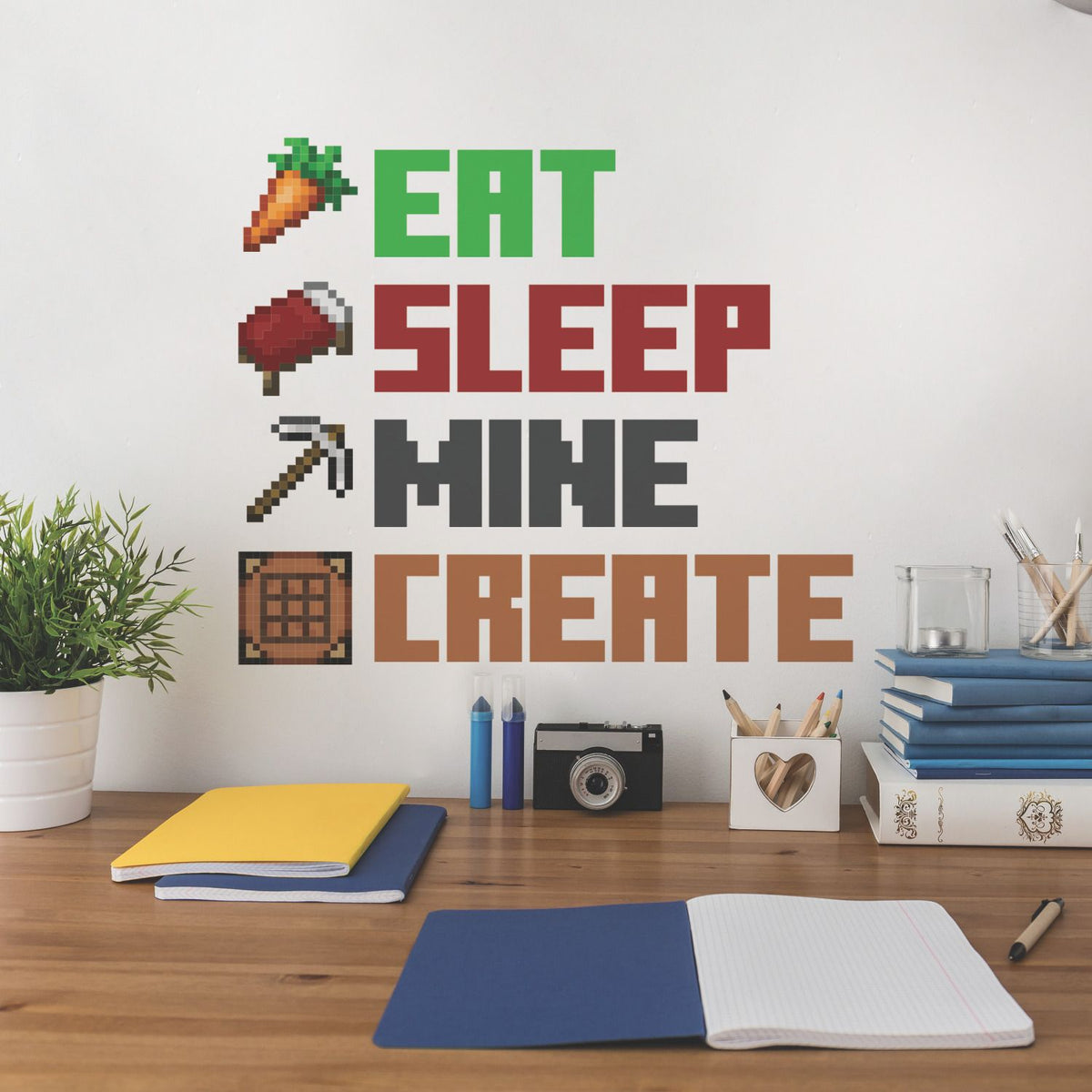 Minecraft Eat Sleep Mine Create Wall Decals