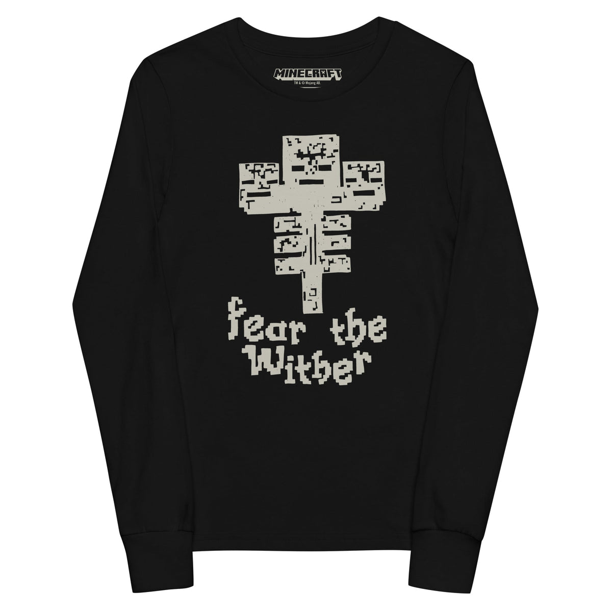 Minecraft Youth Long Sleeve T-Shirt Fear The Wither