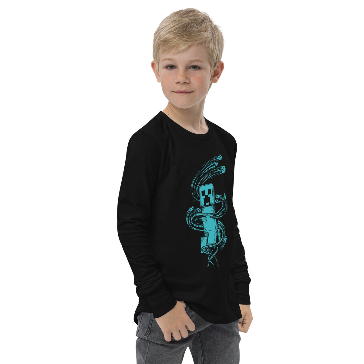 Minecraft Dungeons II Youth Long Sleeve T-Shirt Creeper