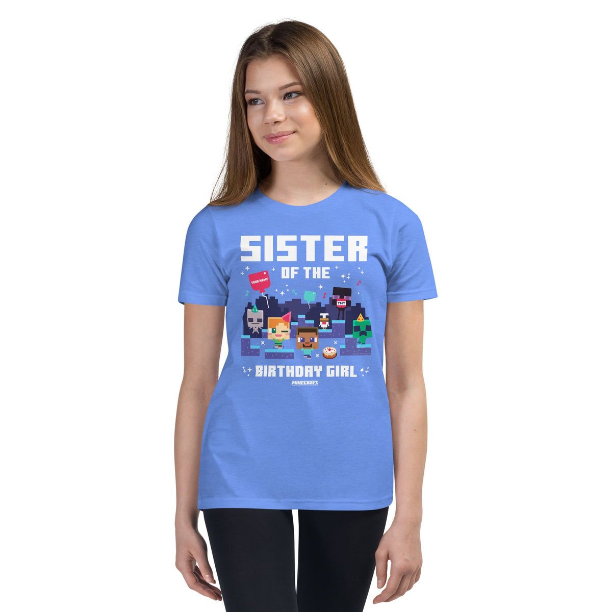 Minecraft Kids T-Shirt Sister Of The Birthday Girl Personalized Name